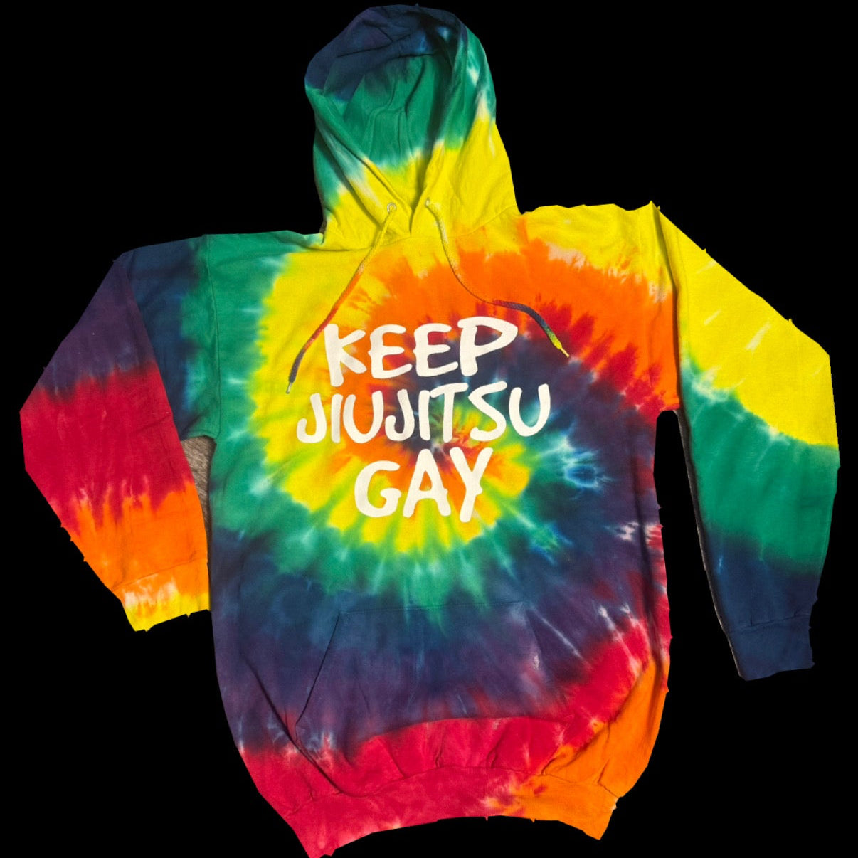 HUITIÈME ユイティーム デサント レインボーロゴ ハイネックカットソー Keep Jiu-Jitsu Gay Tie Dye Hoodie | Limited Edition Pride Pullover