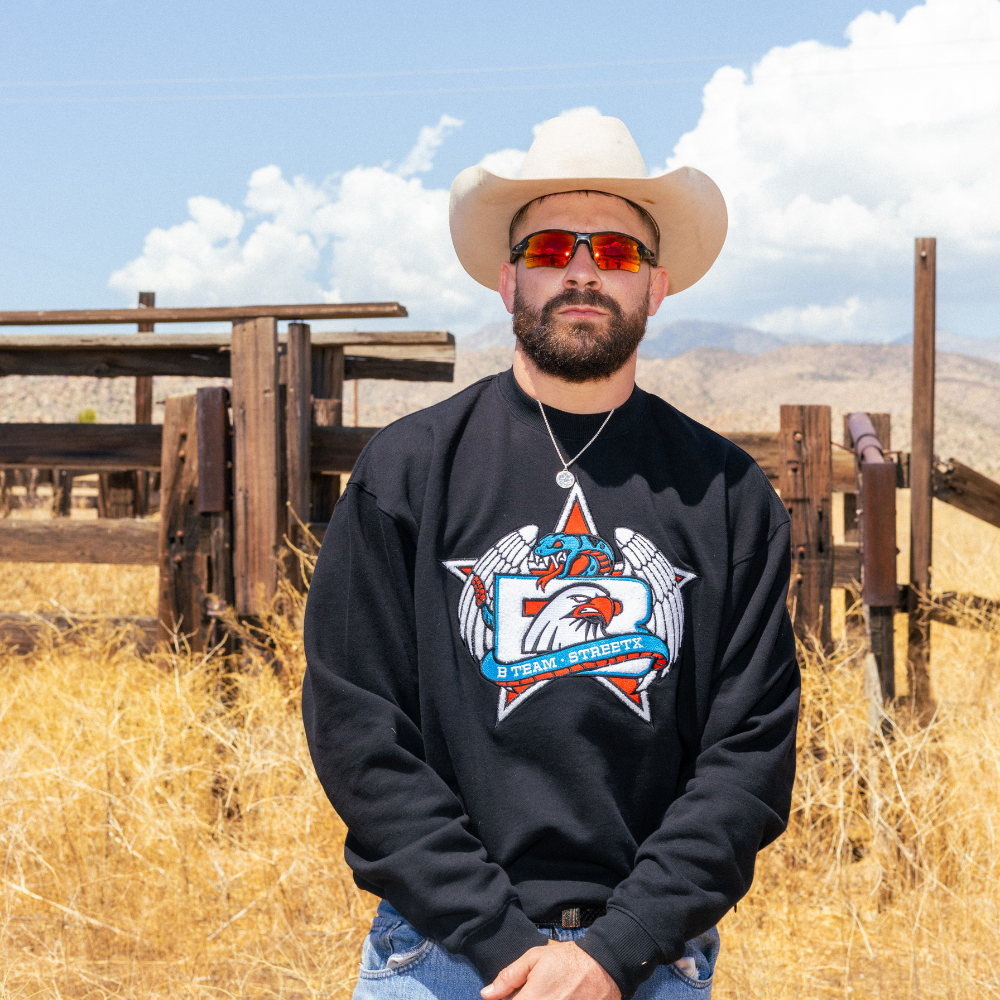 BTEAM COWBOY CREWNECK FLEECE BLACK