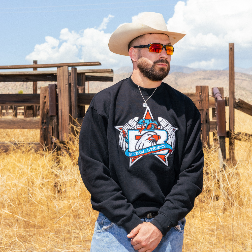 BTEAM COWBOY CREWNECK FLEECE BLACK