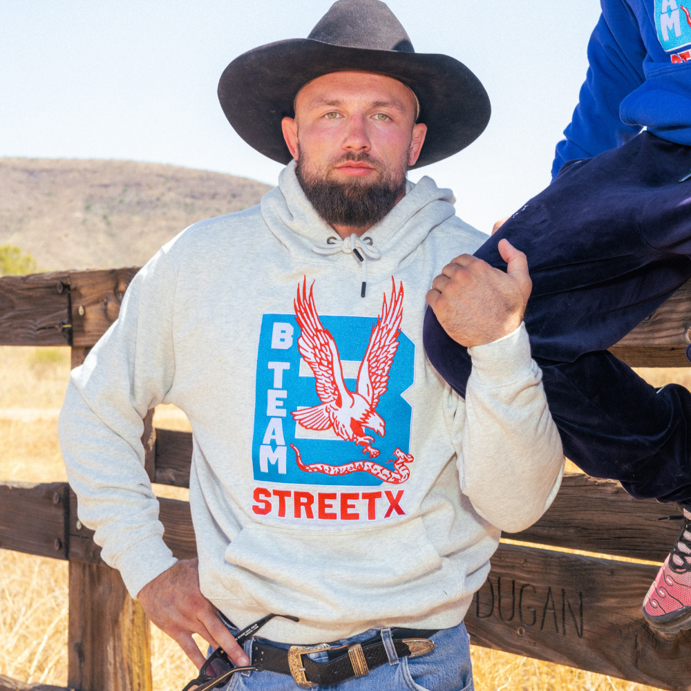 Mexican Ground Karate Hooded Fleece WHITE MARLE