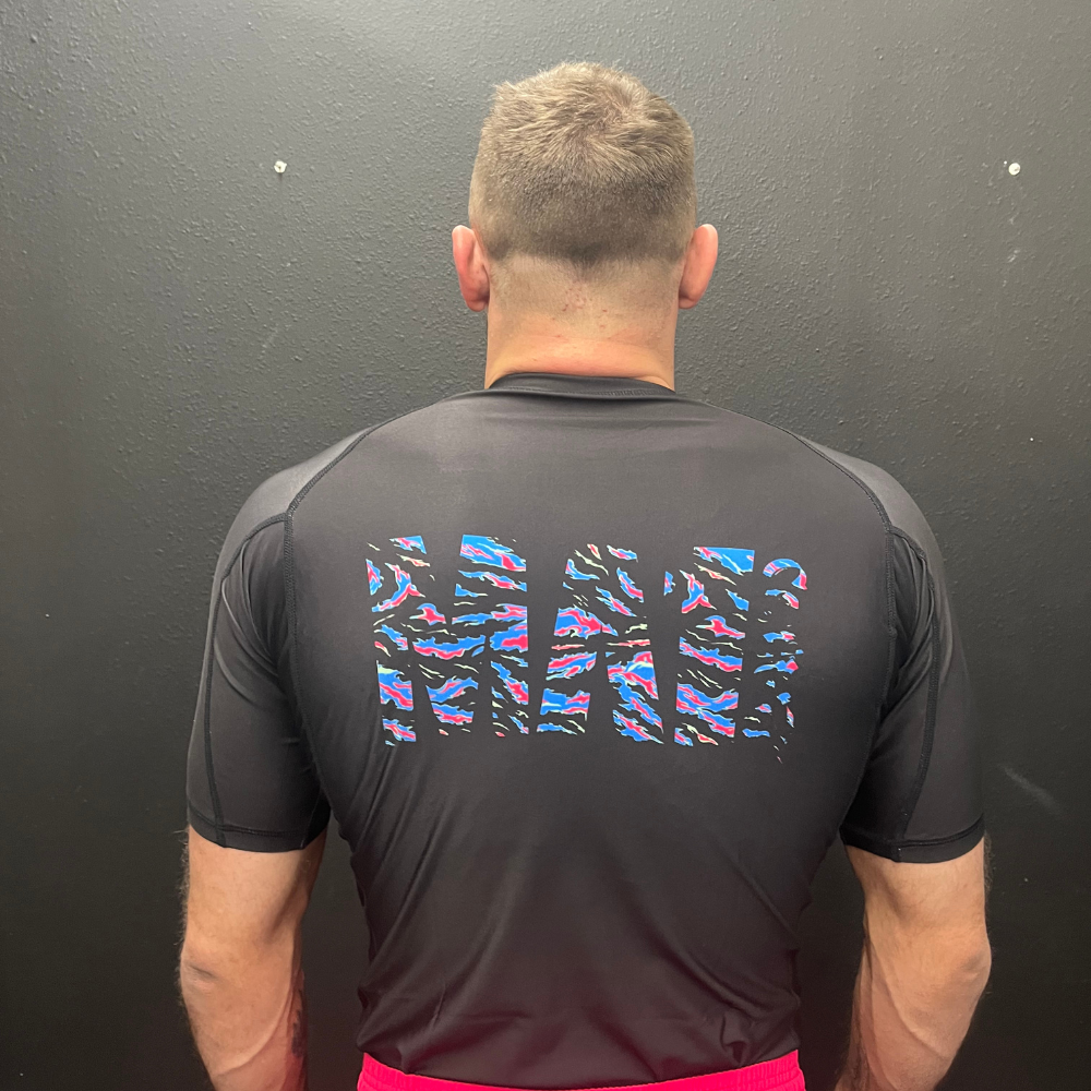 MA1 CAMO FIRE LOGO BLACK SHORT SLEEVE