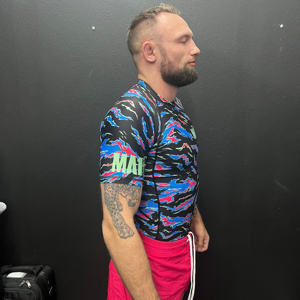 MA1 Camo Fire rash guard short sleeve