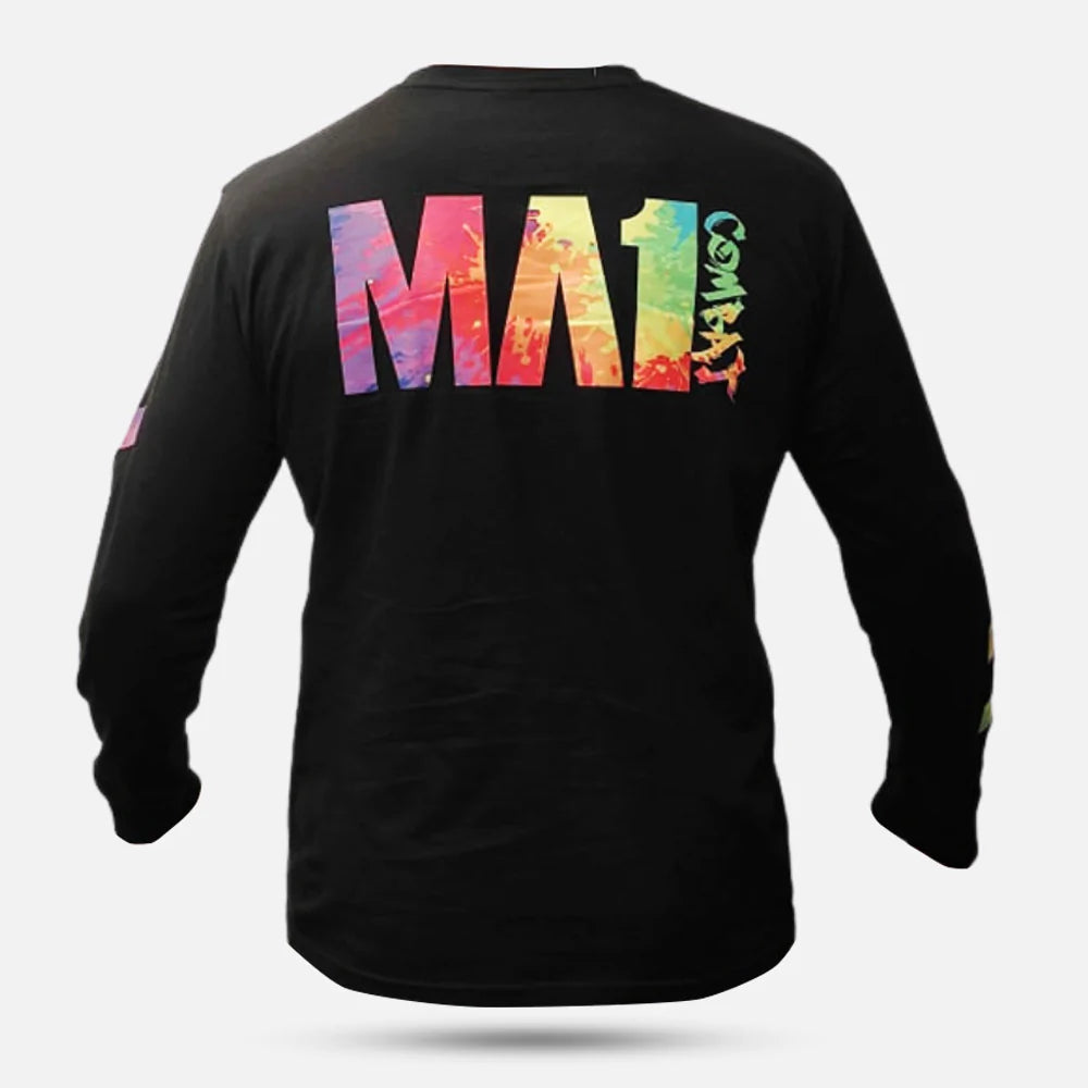 MA1 COMBAT BLACK COLOR SPLASH LONG SLEEVE T-SHIRT