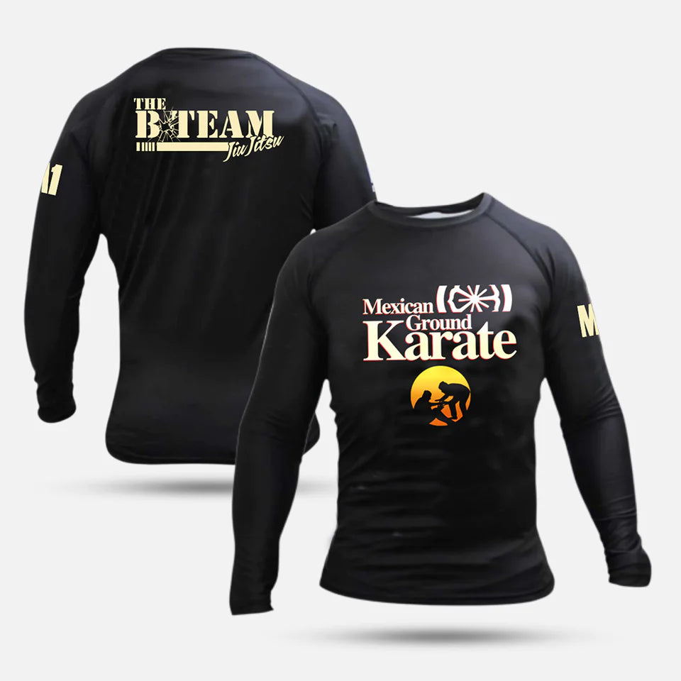 gear rash B-Team Mexican Ground Karate Long Sleeve Rash Guard