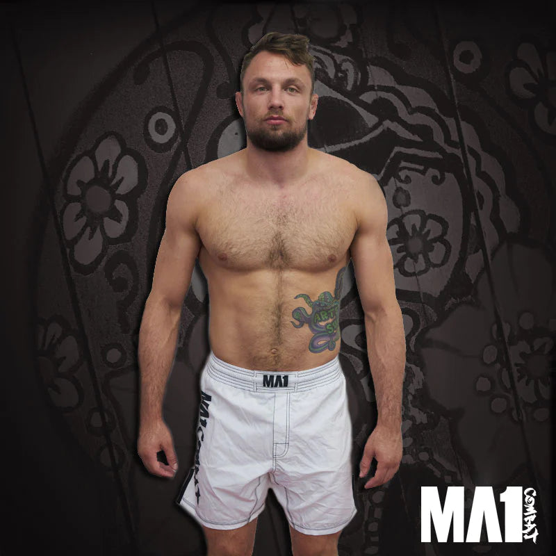 MA1 COMBAT BASIC WHITE MMA SHORTS