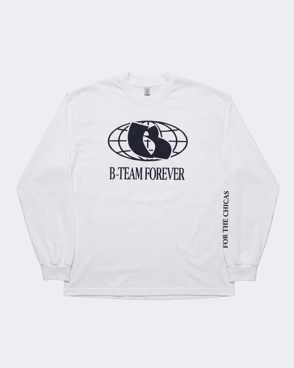 B-TEAM FOREVER LONG SLEEVE CREW NECK T-SHIRT - WHITE