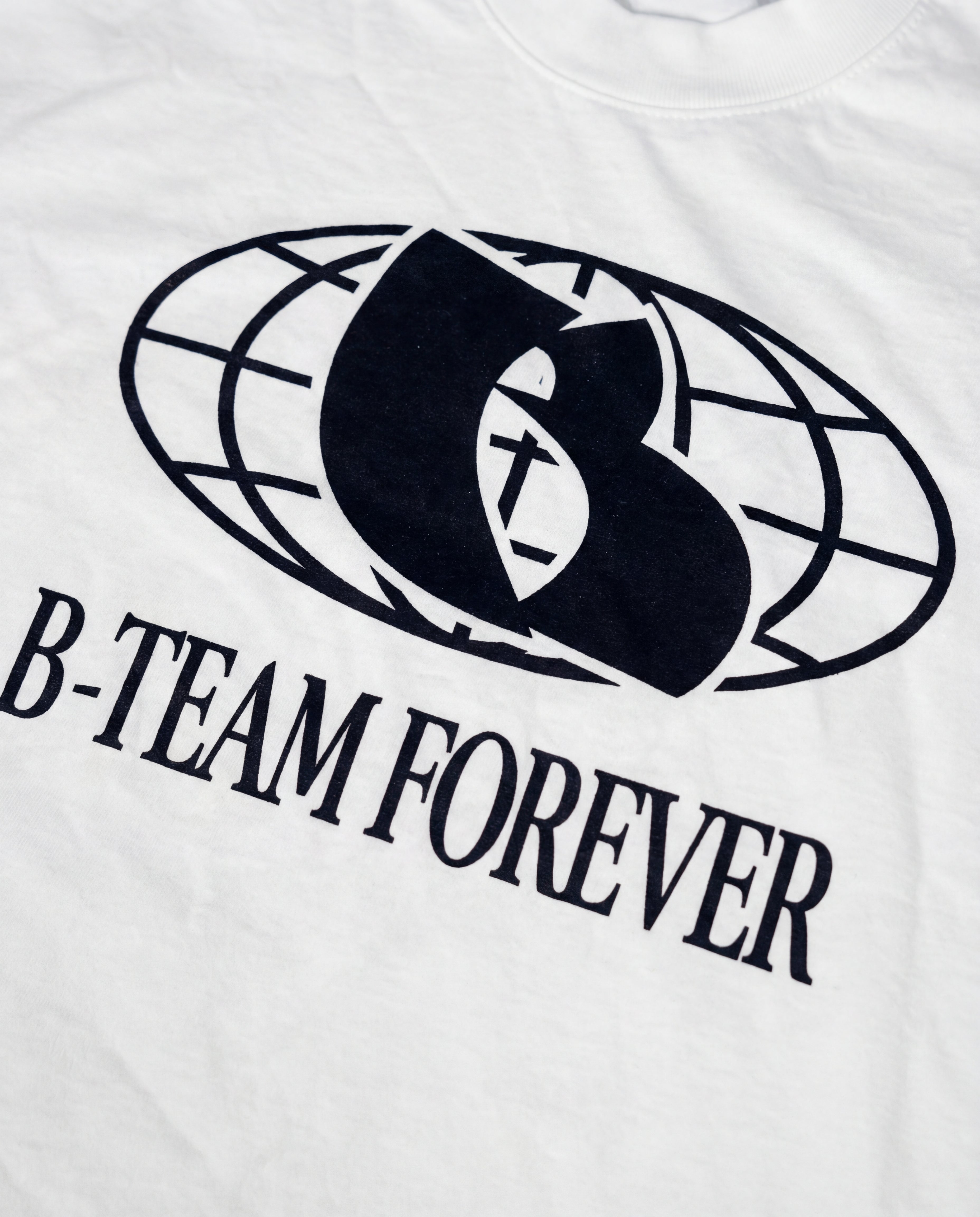 B-TEAM FOREVER 6.5OZ LONG SLEEVE GARMENT DYE CREW NECK T-SHIRT WHITE