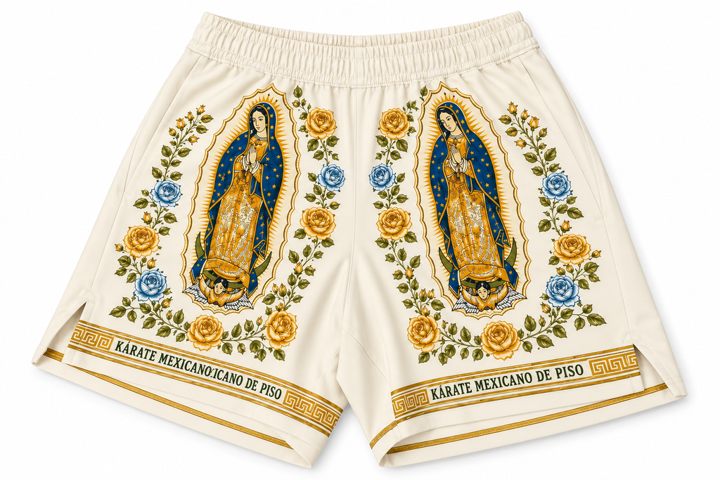 Virgen De Guadalupe Shorts-White-Mexico Seminar Pickup