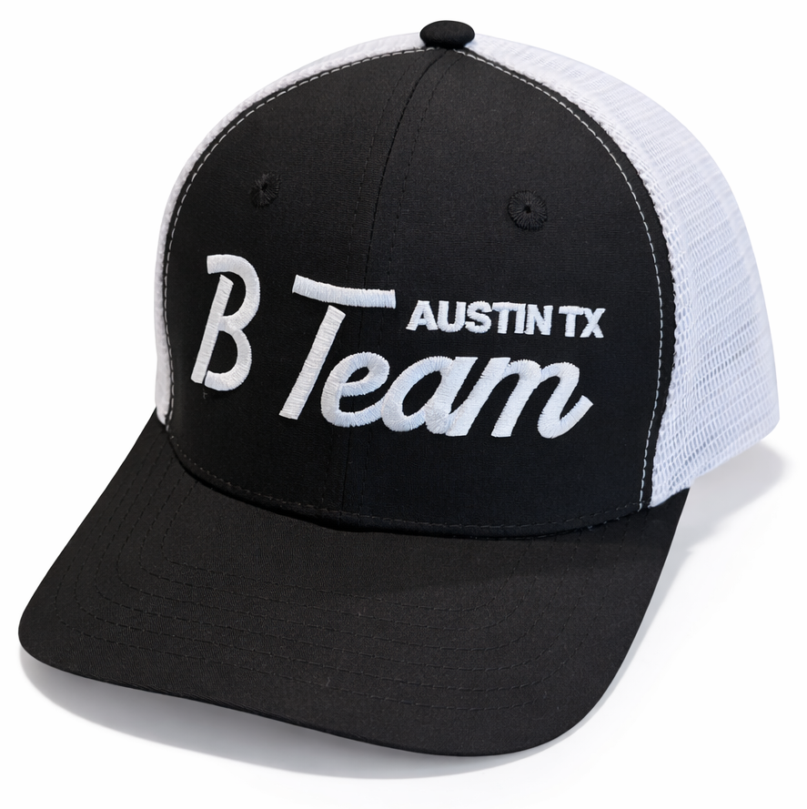 B-TEAM TRUCKER HAT BLACK & WHITE