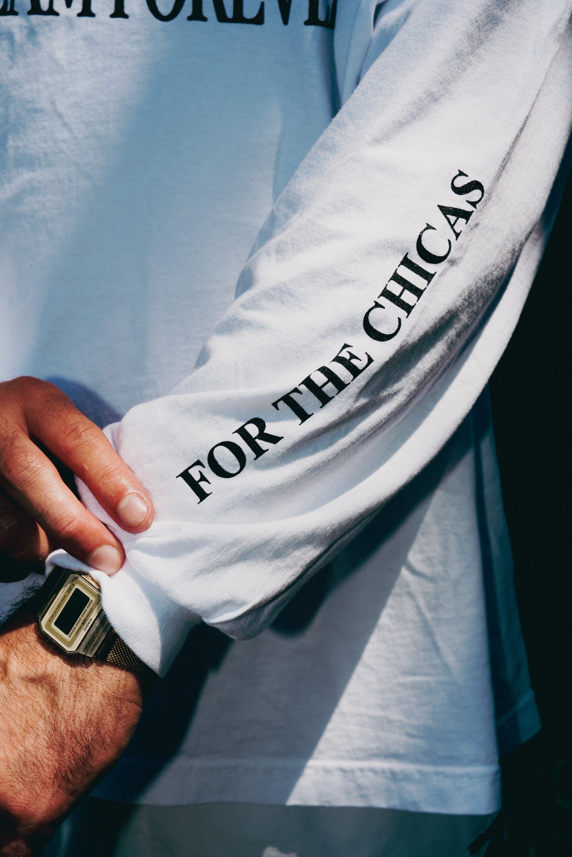 B-TEAM FOREVER LONG SLEEVE CREW NECK T-SHIRT - WHITE