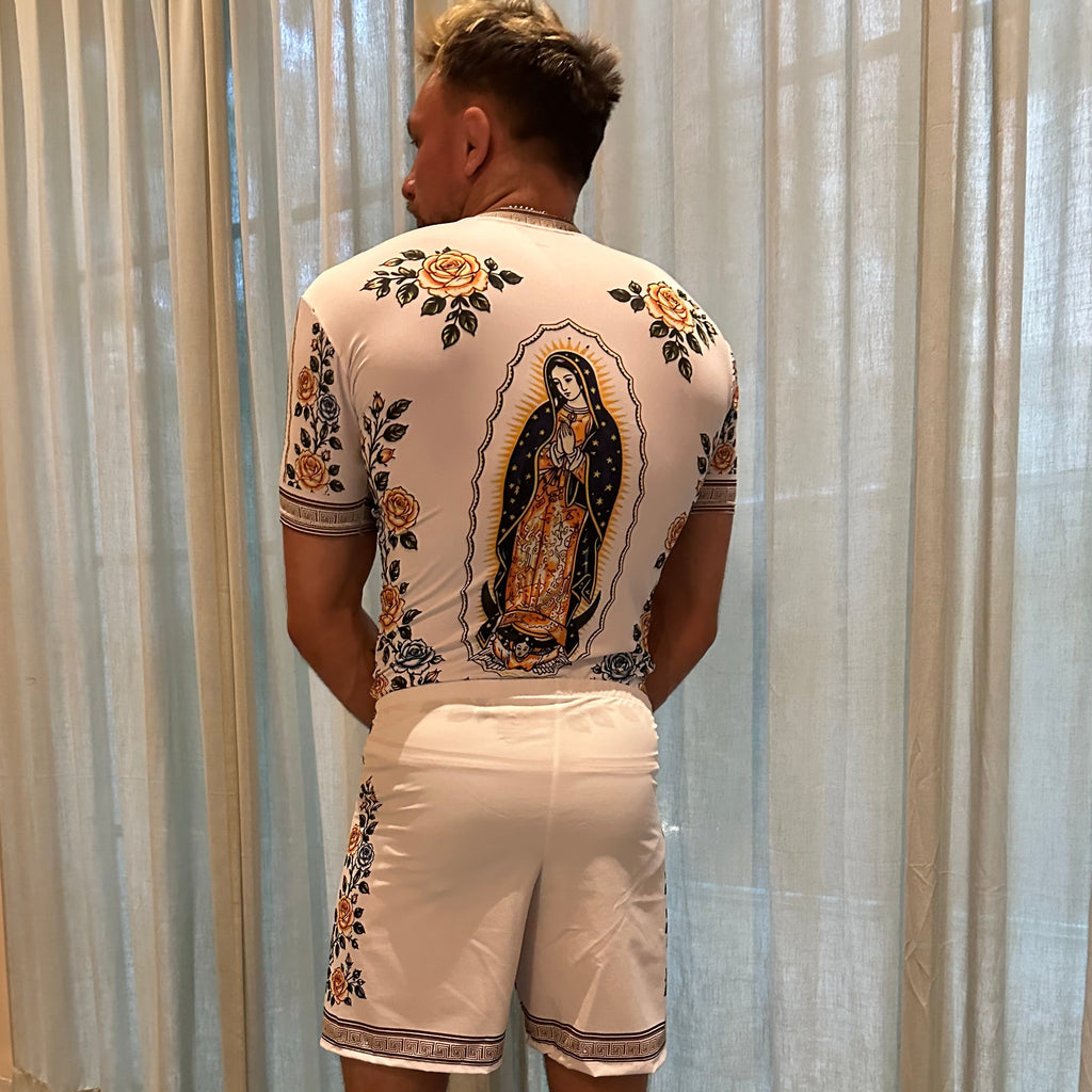 Virgen De Guadalupe Shorts-White-Mexico Seminar Pickup