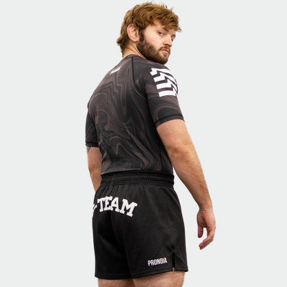 BTEAM X PRONOIA RASH GUARD BLACK(SIZING RUNS SMALL)