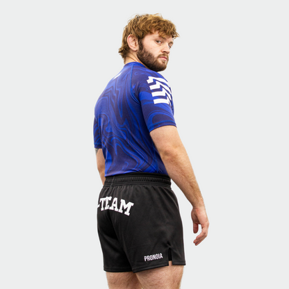 BTEAM X PRONOIA RASH GUARD BLUE(SIZING RUNS SMALL)