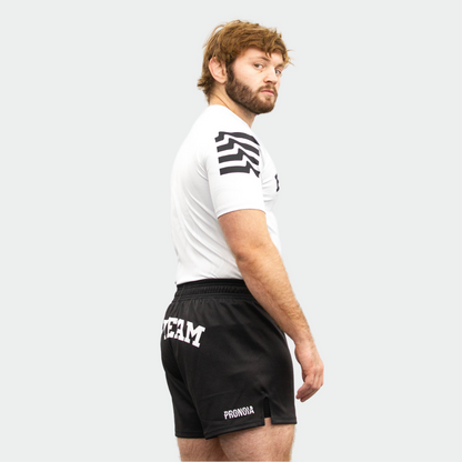 BTEAM X PRONOIA RASH GUARD WHITE (SIZING RUNS SMALL)