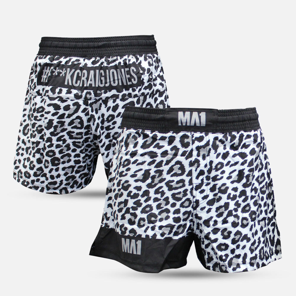MA1 CRAIG JONES SNOW LEOPARD HIGH CUT MMA SHORTS
