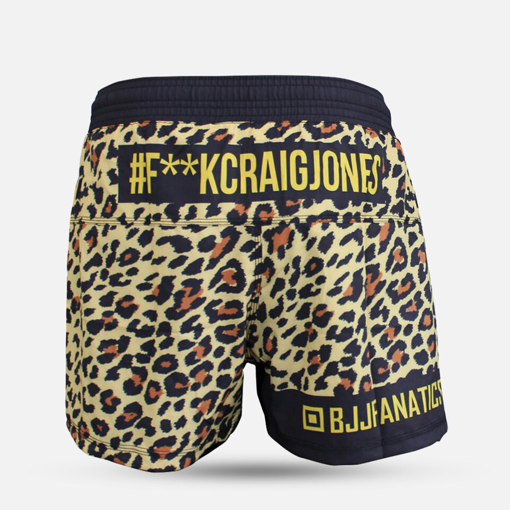 MA1 CRAIG JONES GOLD LEOPARD HIGH CUT MMA SHORTS