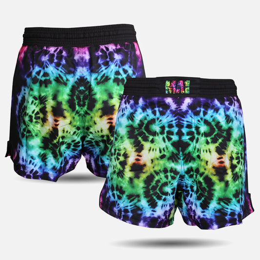 B-Team TIE DYE BLACK HIGH CUT MMA SHORTS